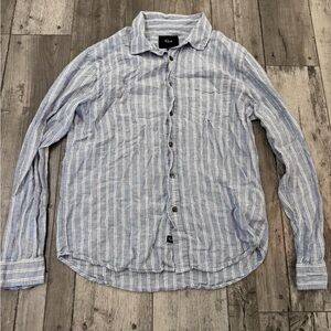 RAILS Women’s Blue And White Stripe Button Down Shirt Medium